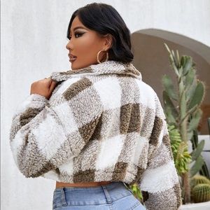 Cropped Plaid Jacket